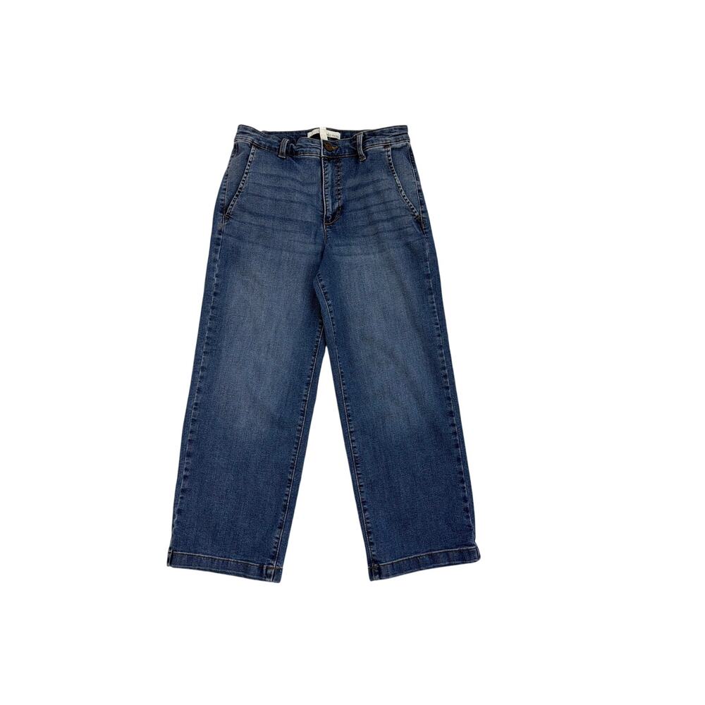 Ella Moss High-Rise Wide Leg Crop Ankle Blue Denim Jeans Size 6